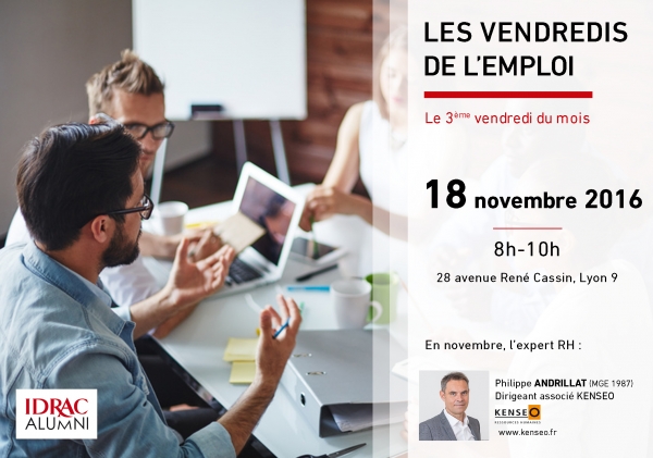 Les Vendredis de l'emploi - Prochaine rencontre le 18 nov. 2016